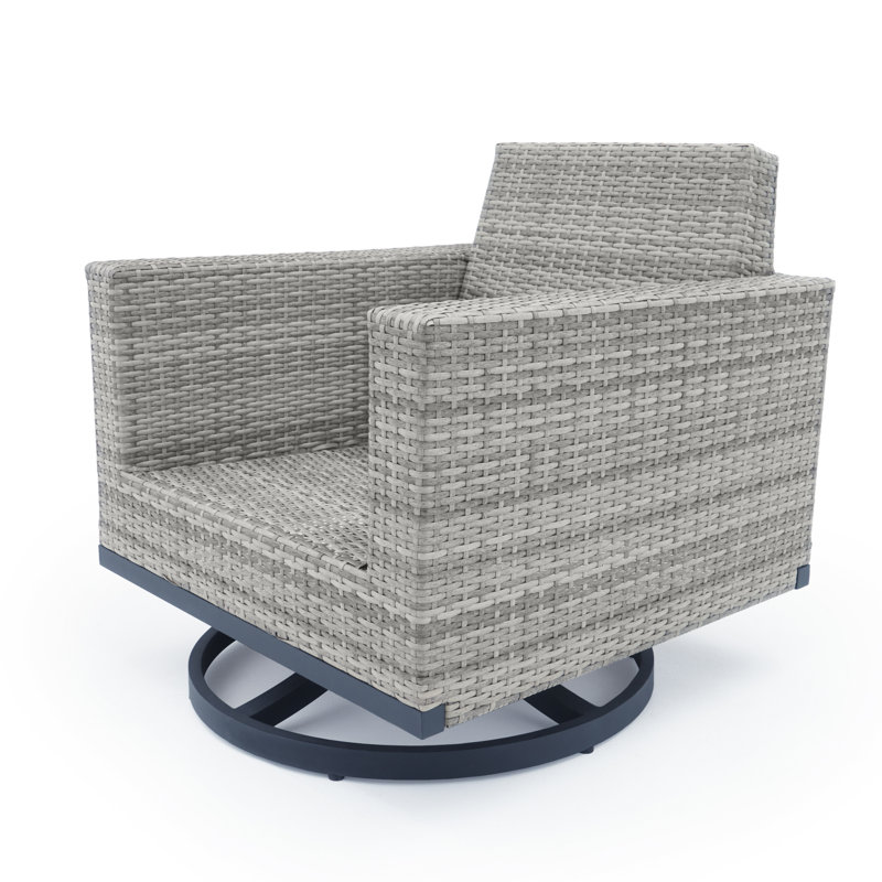 Milo Motion 4 Piece Rattan Sunbrella Sofa Set with Cushions, Canvas Spa Sunbrella® Canvas, Gray