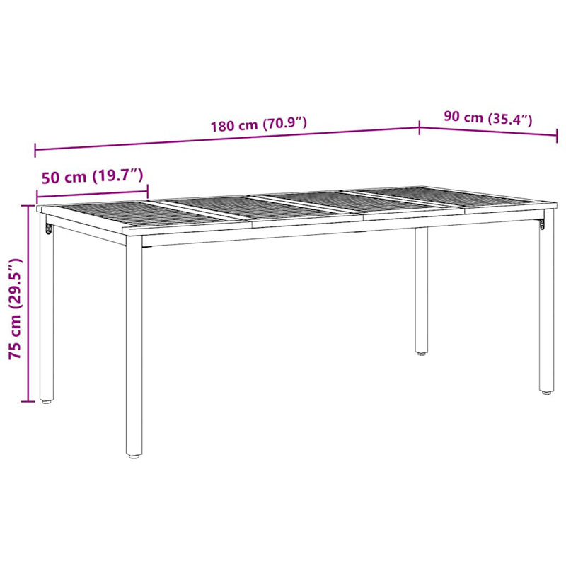 7 Piece Garden Dining Set, Black