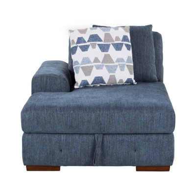 Modern Left Side Chaise with Hidden Storage, Tufted Chenille Fabric Upholstery, Solid Wood Living Room Furniture 1pc