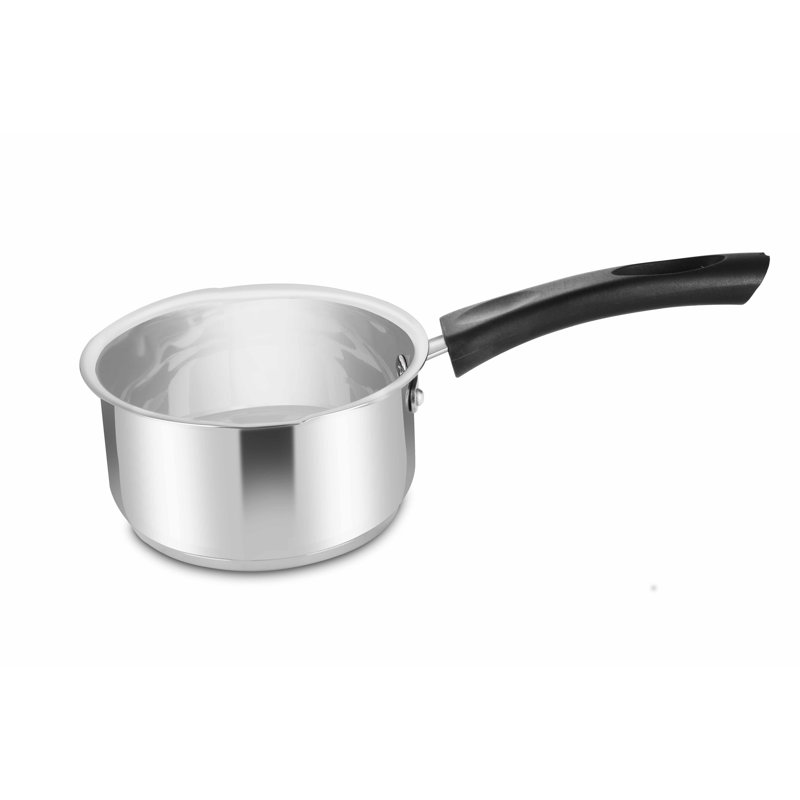 1L Stainless Steel Milk Pan, Silver Black