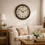 Horloge murale ronde 16 po, horloge murale, brun antique, transitionnel