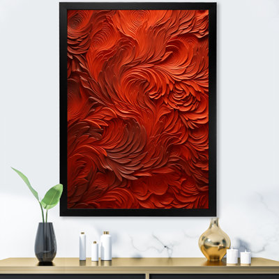 Volcanic Red Fusion Vector 2 - Tachisme, art mural