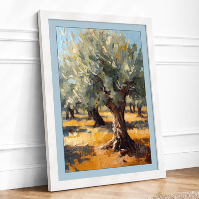 Ancient Olive Tree Rustic - Framed Print