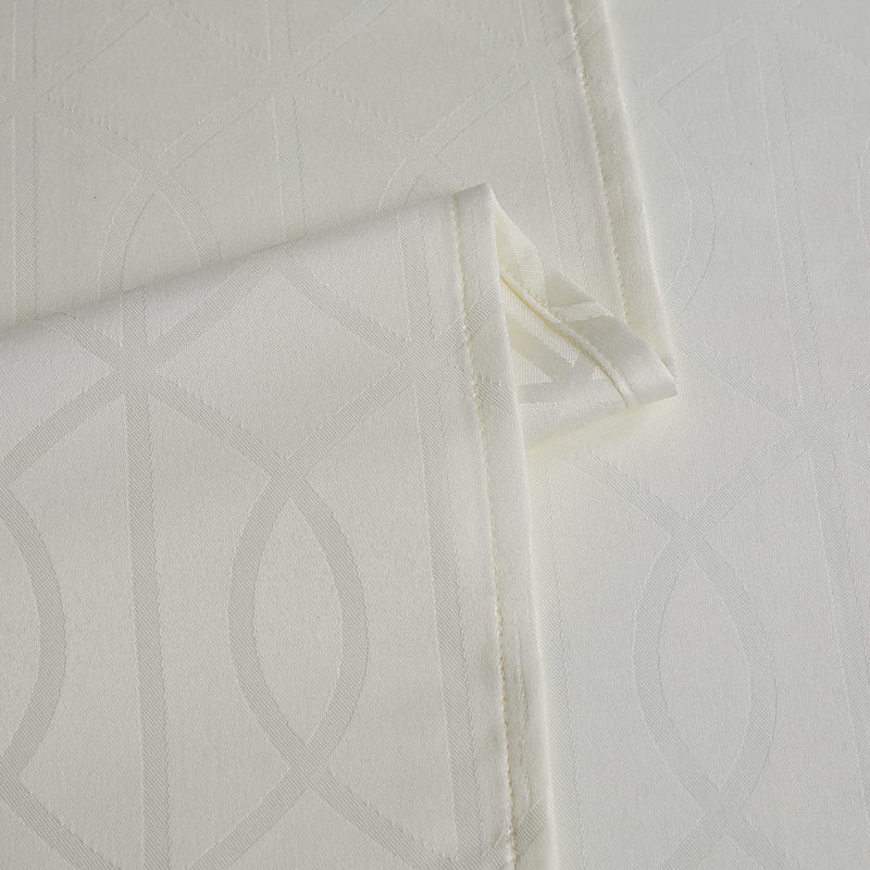 Ivory Jacquard Teflon Treated Rectangular Tablecloth, 60 x 120 Inch
