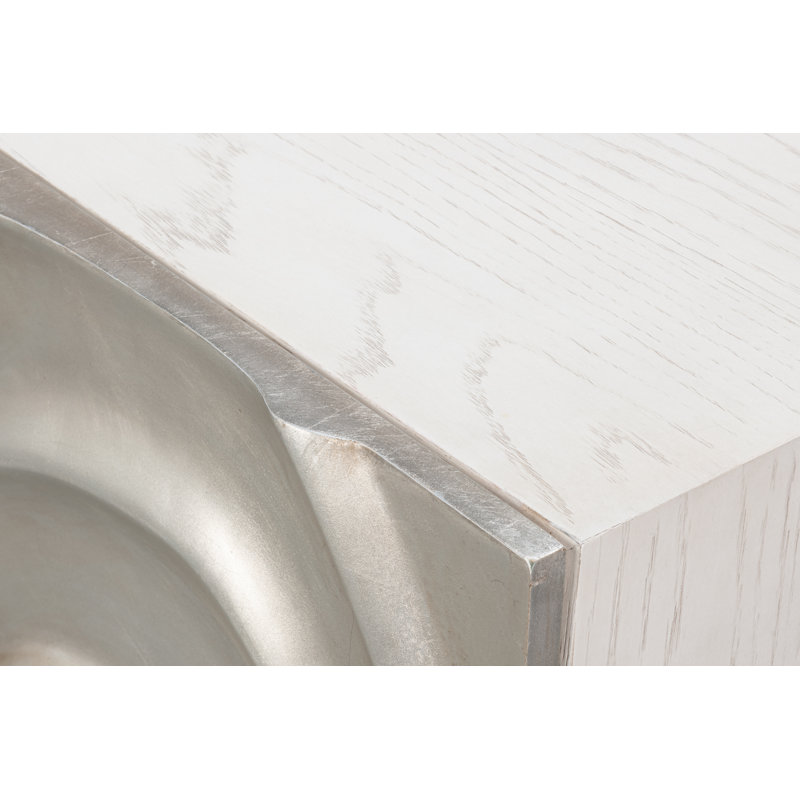 Capriole 86'' W Solid Wood, White/Silver
