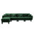 Boucle Fabric Convertible L-Shape Sectional Sofa With Shell-Shaped Armrests And Removable Ottoman, Cylindrical Legs-847287597