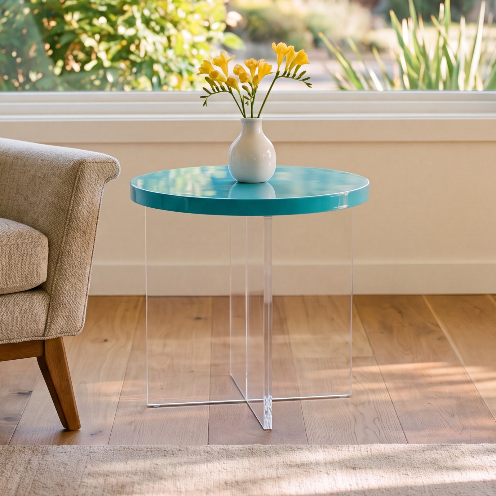 Edwards End Table, Blue