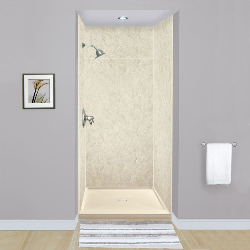 Expressions 6 Panel Shower Wall, Sea Fog, 96" H x 36" W x 36" D