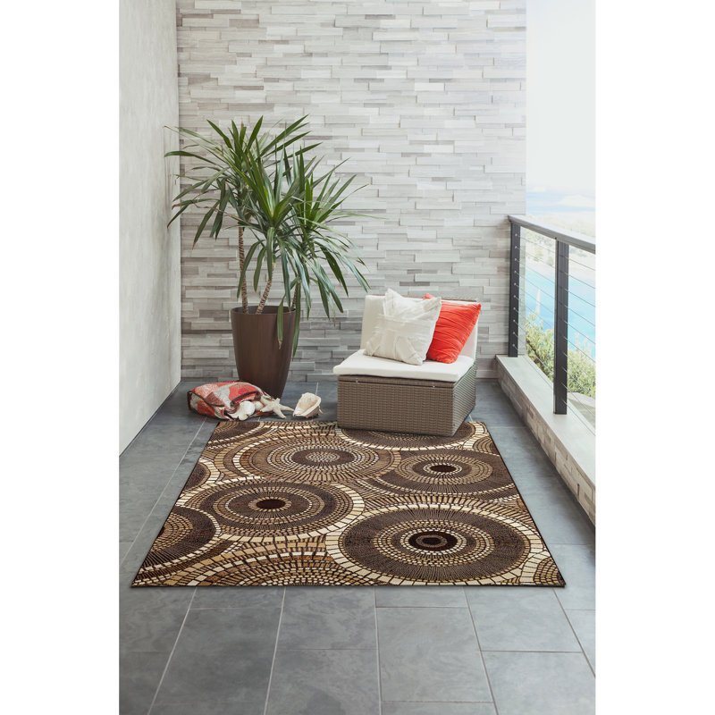 Tapis intérieur / extérieur géométrique Kowalczyk , Rectangle 8 pi 10 po x 11 pi 9 po
