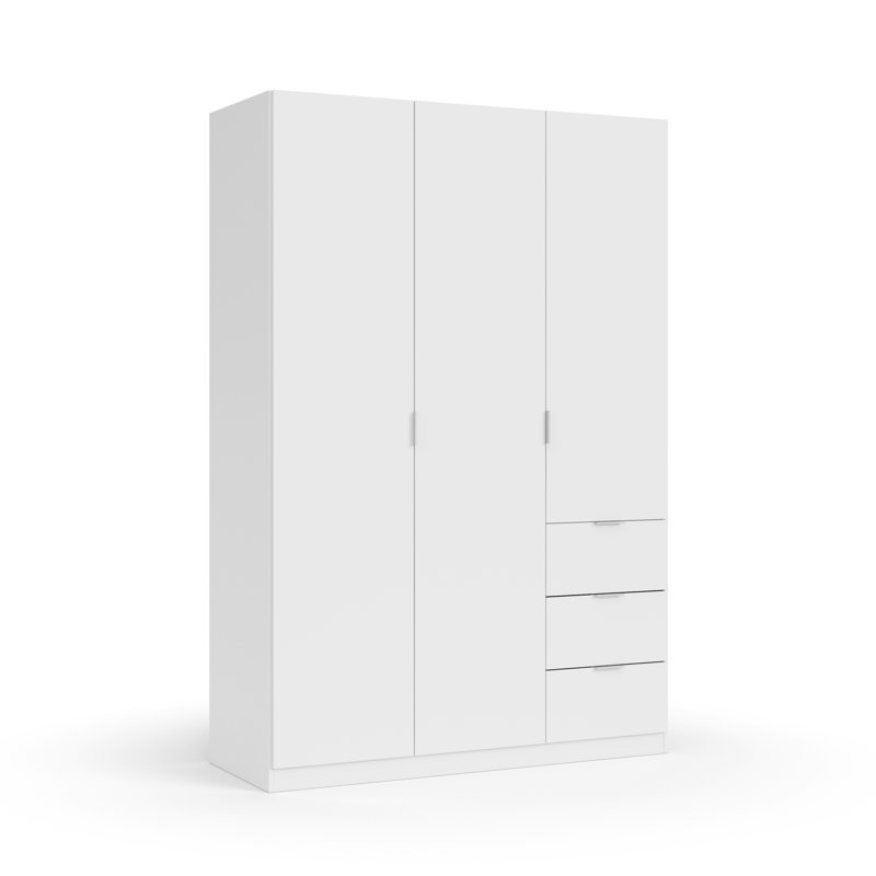 Casina 3 Door Manufactured Wood Wardrobe, White