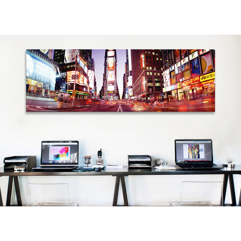 Panoramique times square, new york city, new york state, reproduction de photo sur toile, H 20 po x l 60 po x P 1,5 po