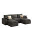 Canapé modulaire en U en forme de U, canapé à nuage double avec repose-pieds, canapé modulaire pour salon, gris foncé-924653525-924653524