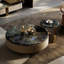 Table basse ronde moderne en marbre avec rangement