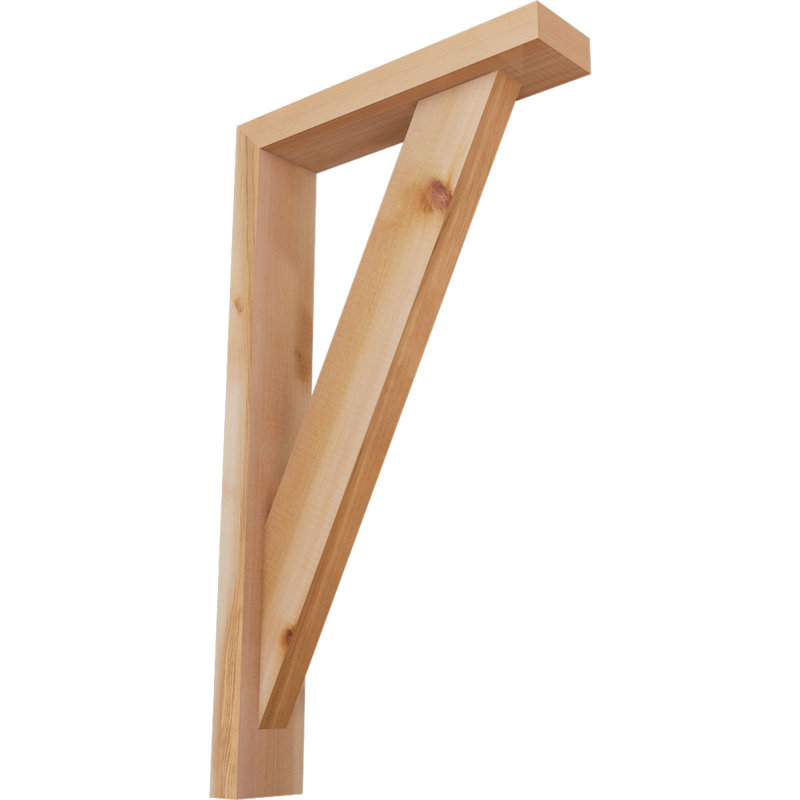 Traditional Block Bracket w/ Offset Brace, 28 x 16, 3 1/2"W Western Red Cedar (Smooth)