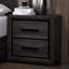 Armoire de chevet moderne grise, conception bicolore et bordure noire, table de chevet 2 pour chambre à coucher, garniture, 2 tiroirs, configuration simple