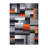Abbie-May Orange and Gray Modern Geometric Style Color Blocked Indoor Area Rug-1398510896
