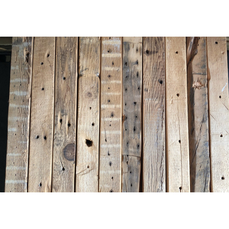 Chumbley 2 Piece Solid Wood Bracket Shelf, Natural (no stain), 40”wide x 7”deep x 3”thick (top/bottom shelf)