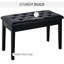 Chaise de piano noire avec coussin en similicuir et fabrication en bois pour le support du revêtement du siège duo