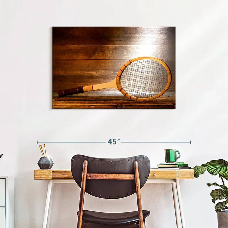 Raquette de tennis rétro Sireci, H 24 po x l 36 po