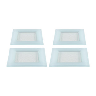 Glass Dinnerware 6" x 6" Square Glass Plate (Set of 4) (Set of 4)