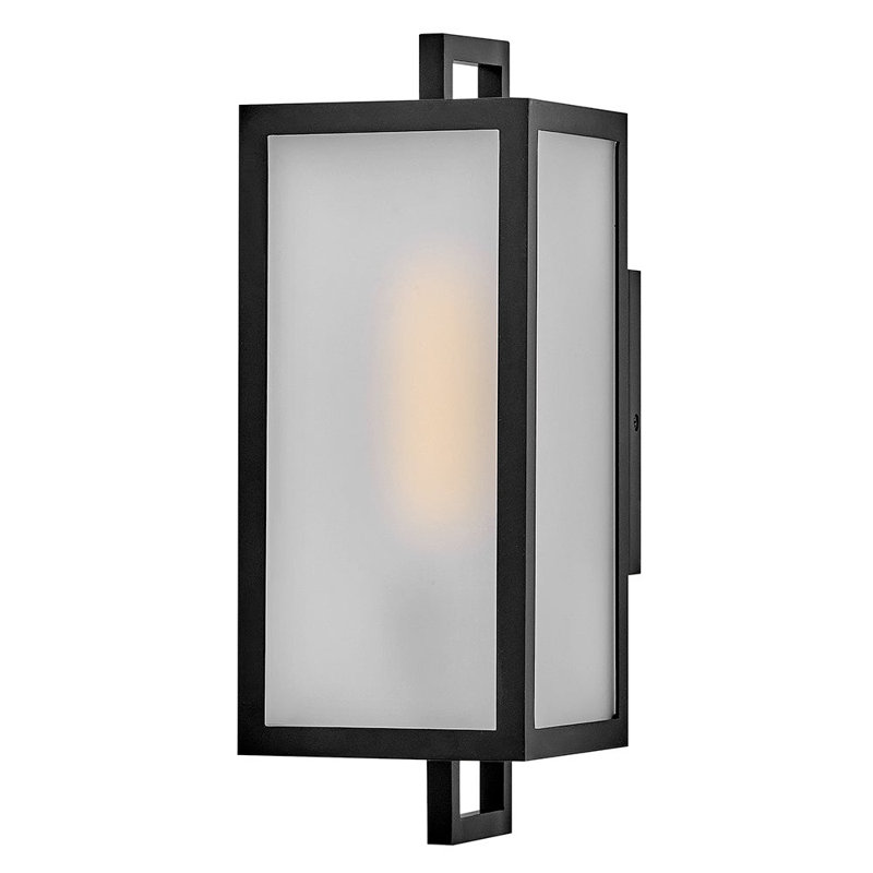 Lanterne murale d'extérieur avec verre gravé, H 15 po x l 5,5 po x P 6,5 po