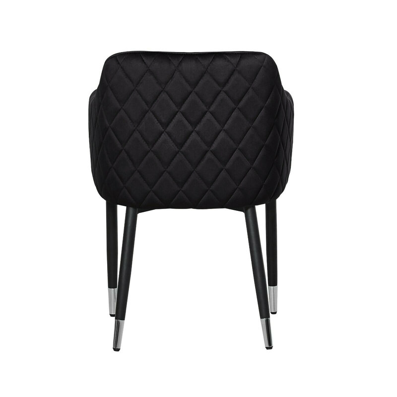 Holdenville Upholstered Dining Chair, Black, Black/Chrome