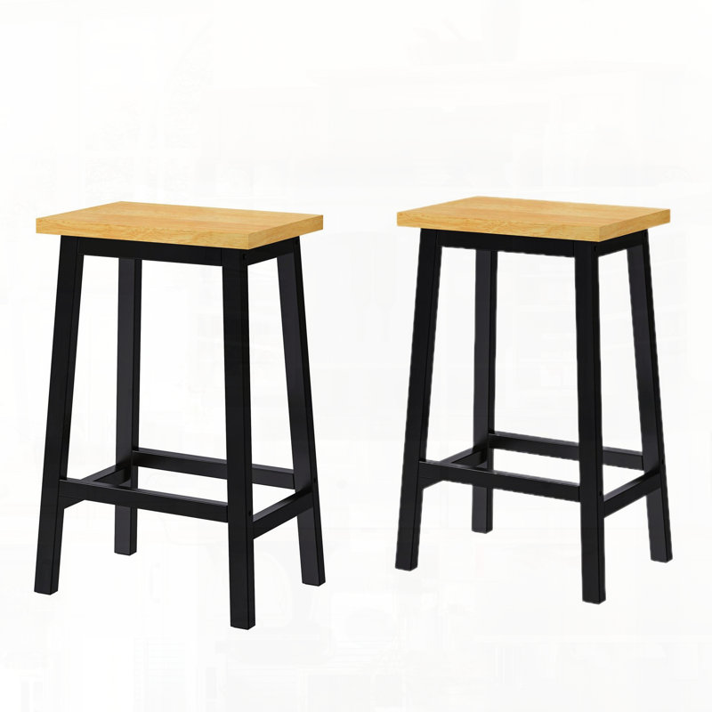 Ensemble de tabourets de bar en bois massif avec repose-pieds pour une utilisation stable dans la cuisine