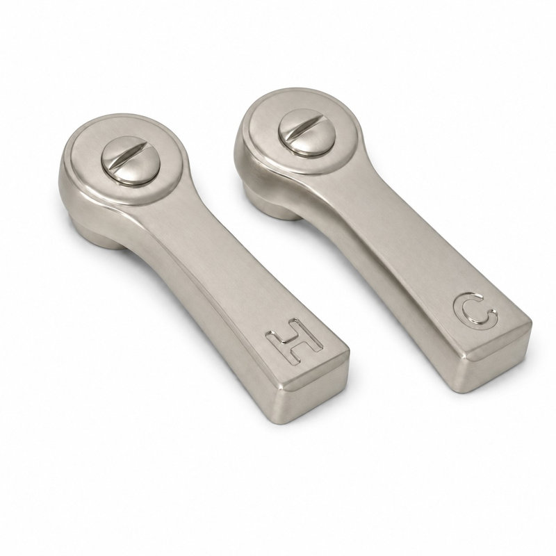 P0782 Paire de poignées levier déco, Nickel mat