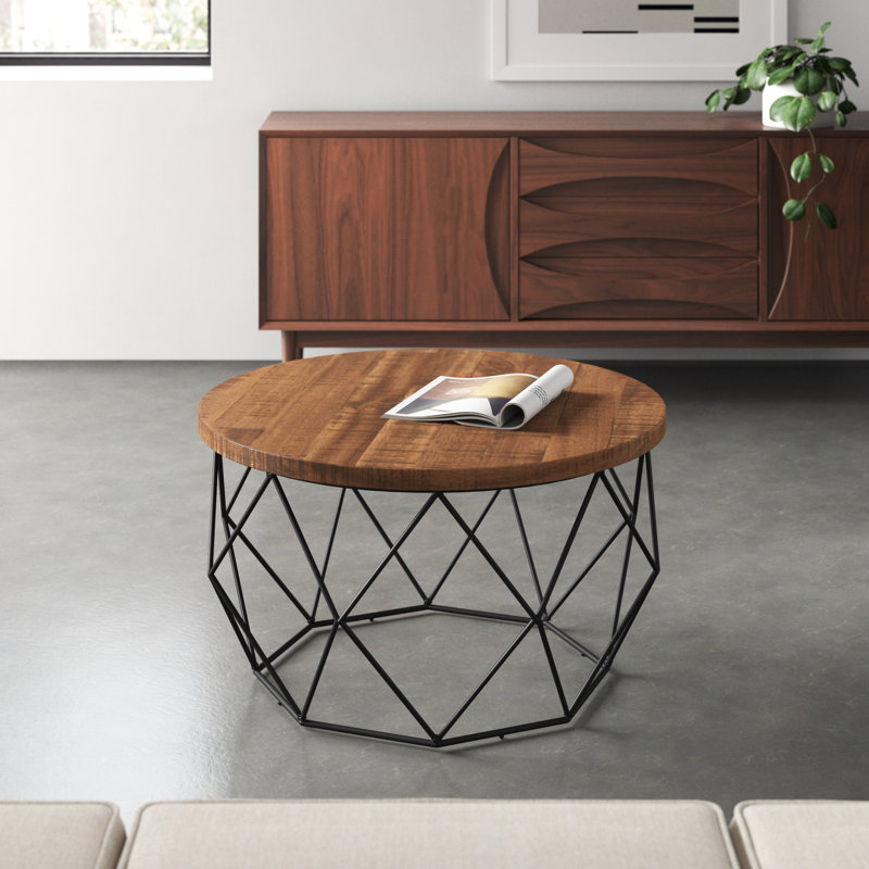 Lupi Solid Wood Top Single Coffee Table, Chestnut Brown