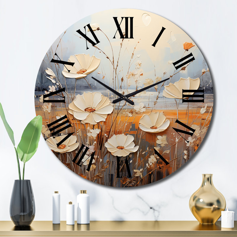 Chloeigh - Horloge murale florale, Grand