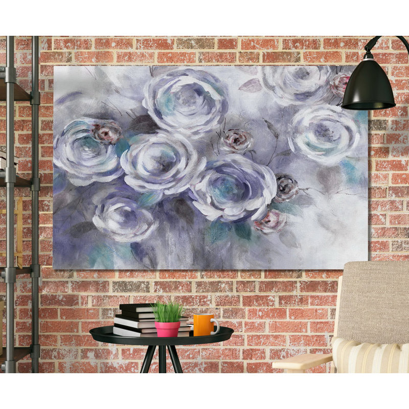 " Iced Flowers ", 32" H x 48" W x 1.5" D, Wrapped Canvas