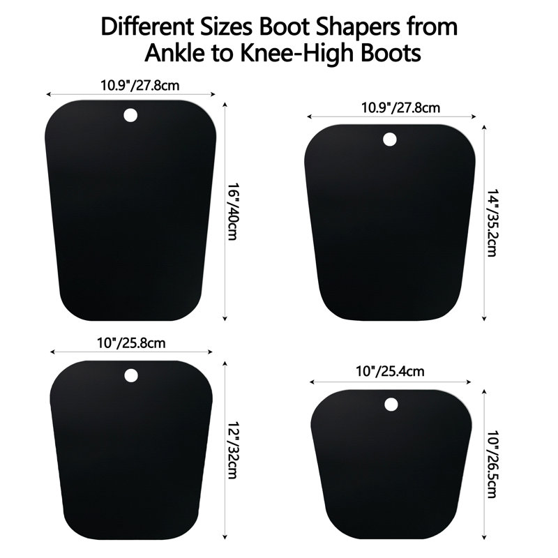 Luxdecor 16Pair (32Sheets) 16in Boot Shaper Form Inserts Boots Support for Boot Black, Black