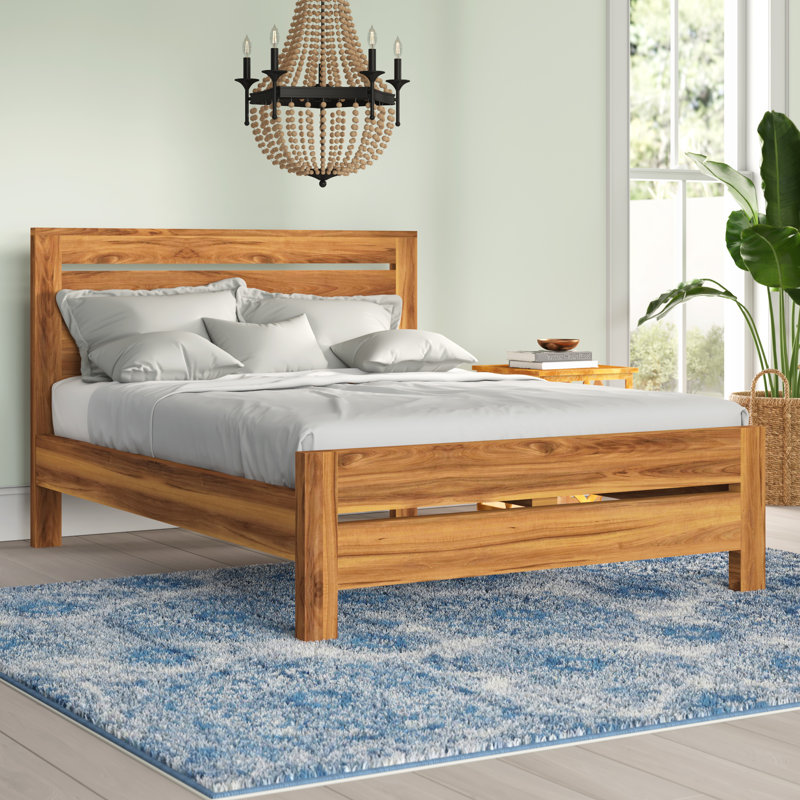 Kanwal Solid Wood Platform Bed, Queen