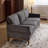 Boneless Modern Farmhouse Velvet Upholstery 3-Seater Sofa With Solid Wood Frame & Slim Track Arms-885420541