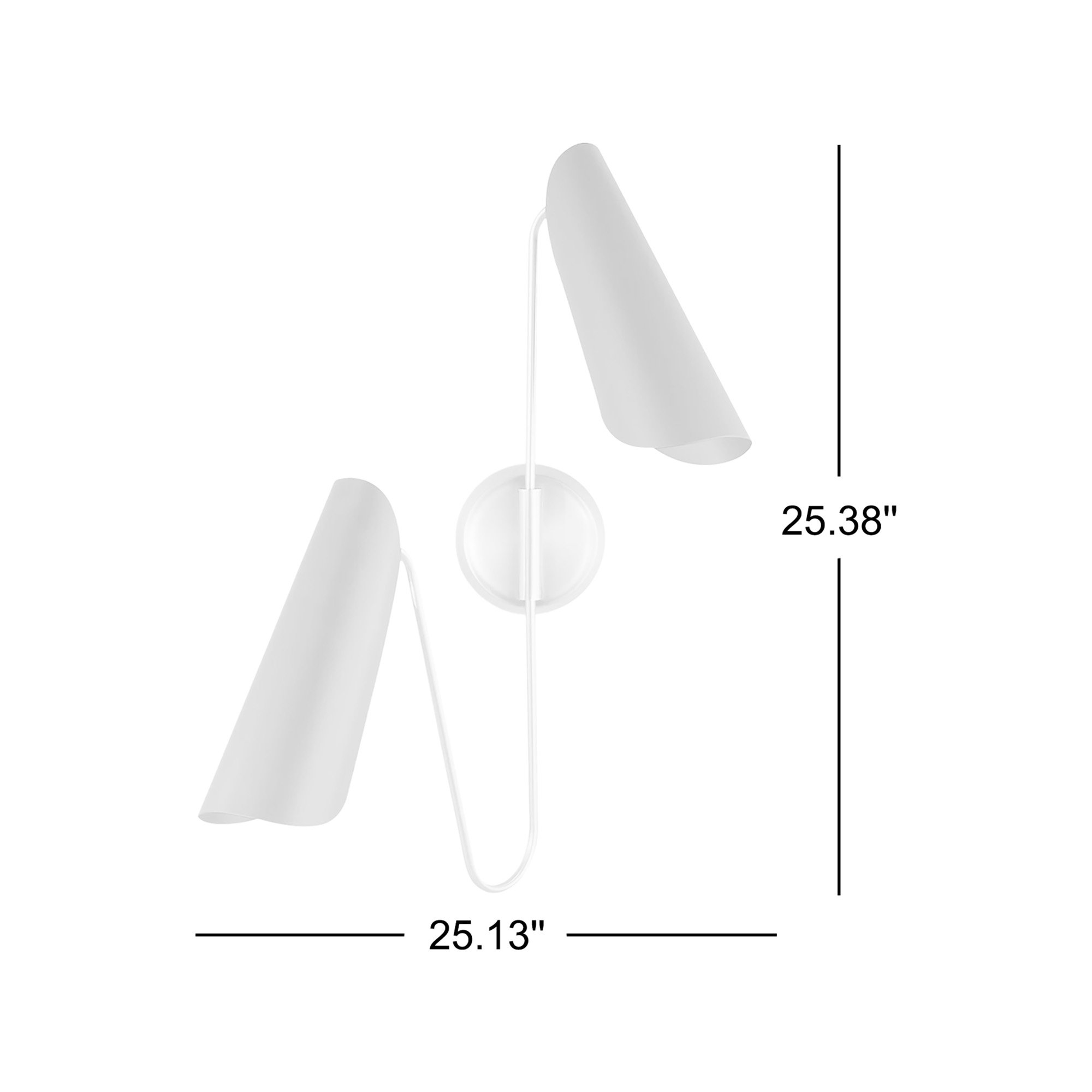 Risa Steel Armed Sconce, Midnight Black