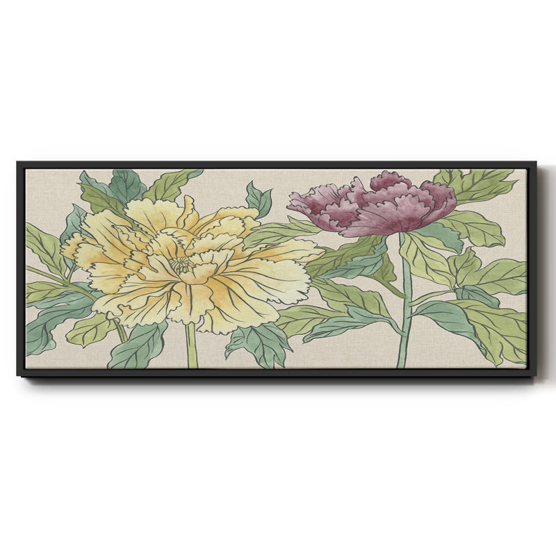 Peony Blooms II - toile encadrée, H 20 po x l 50 po