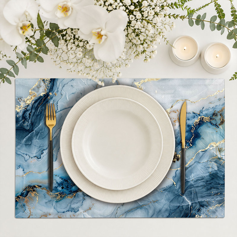 4-Piece Polyester Rectangle Dining Table Placemat