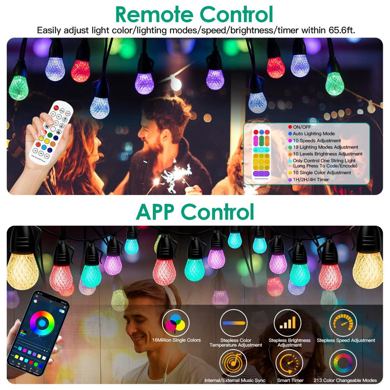 Kayedon 15 - Bulb 9.06'' Plug-in LED Fairy String Light