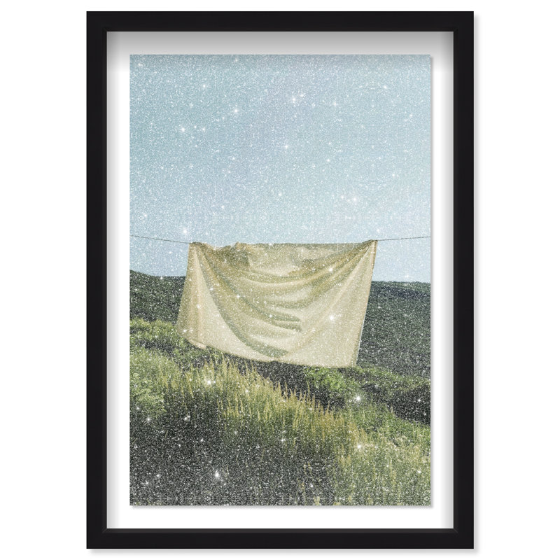 Floating Cotton I Shadowbox Bath & Laundry Print by Oliver Gal, Black Frame, 10 x 15, 25.5"H x 17.5"W, Black Shadowbox