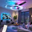 Ventilateur de plafond intelligent 52 po avec lumière ambiante RVB, application à 6 vitesses / télécommande