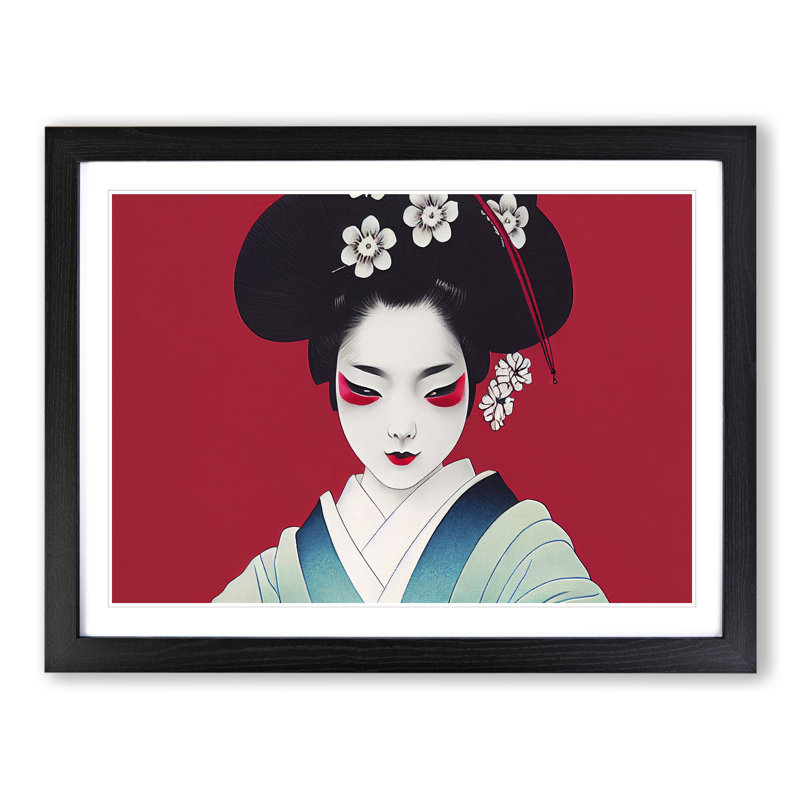 Magical Geisha - Framed Print, Black, 46cm H x 64cm W x 2cm D