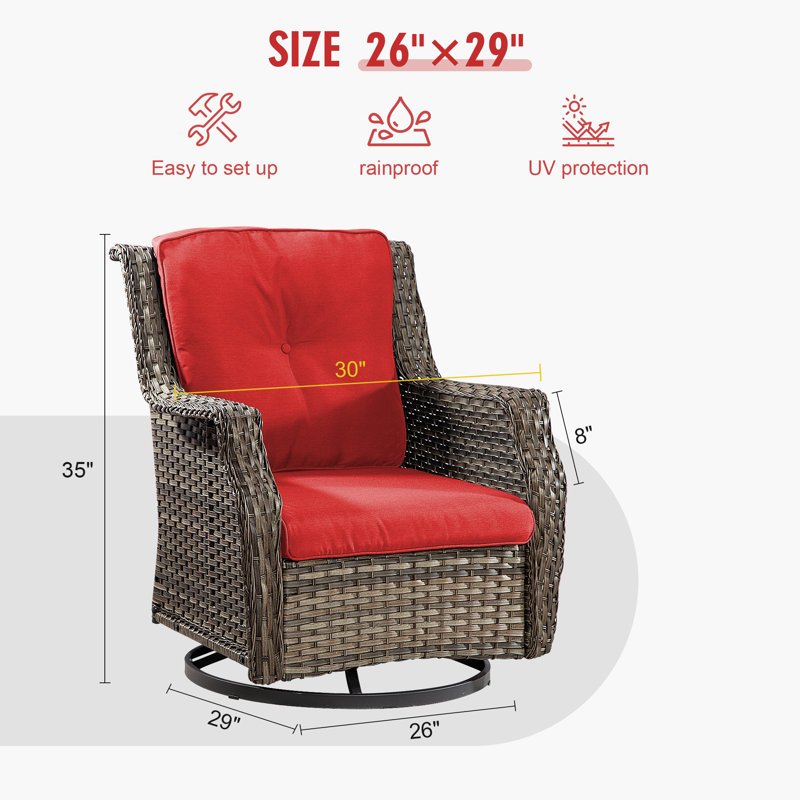 Chaise longue d'extérieur en osier Nicolina, Rouge
