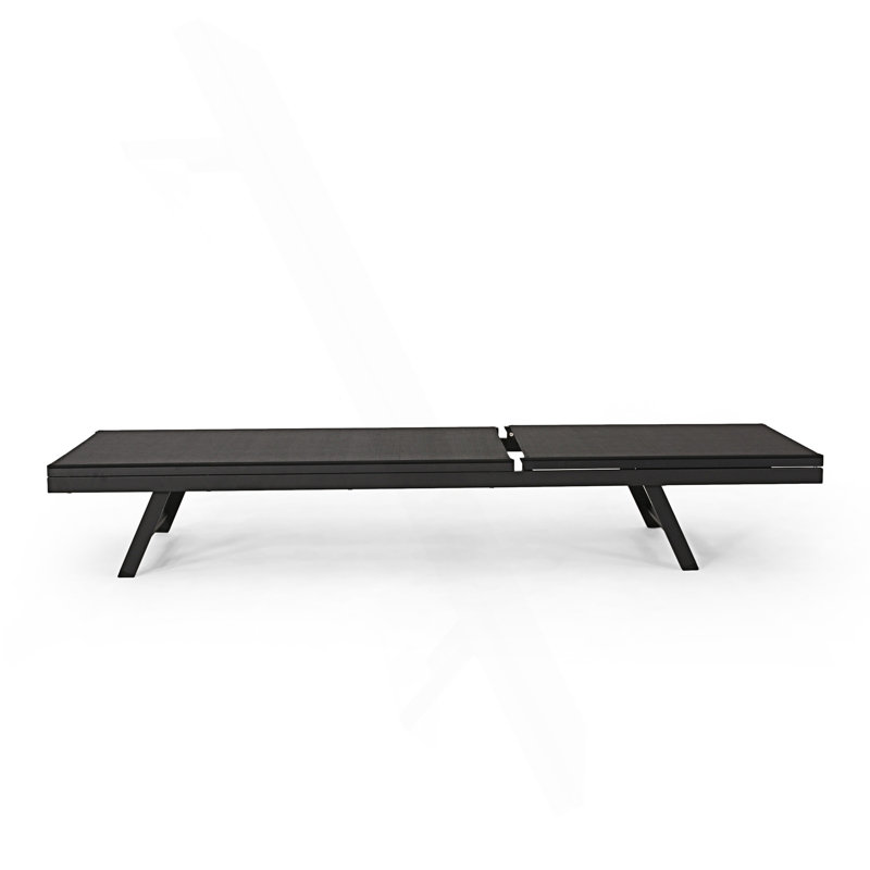 Versatile Aluminum Chaise Lounge, Black, 2