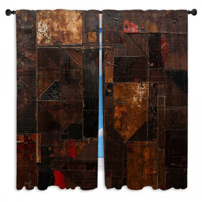 Rustic Metal Texture Window Curtains Texture Sheer & Room Darkening - 2 Panels