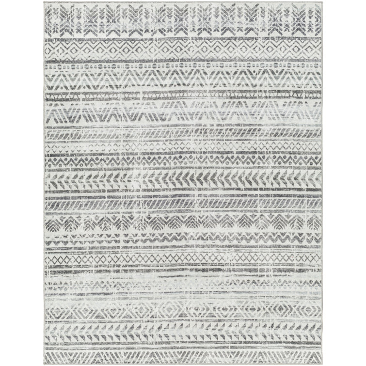 Light Silver Machine Washable Area Rug