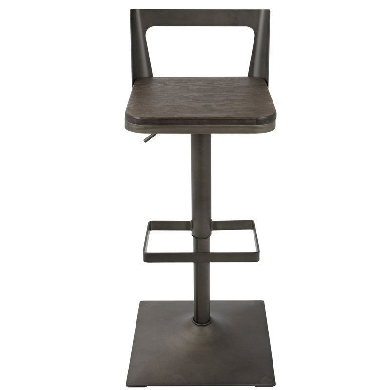 Tabouret de bar réglable industriel, Brun