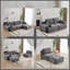 Canapé d'angle modulaire Cloud en velours côtelé gris moderne, en forme de L, avec assise extra profonde et rembourrage surdimensionné en mousse à mémoire de forme compressée, canapé doux et adapté aux animaux domestiques avec pouf pour grand salon ou appartement au sous-sol.-2068908020-2068908015
