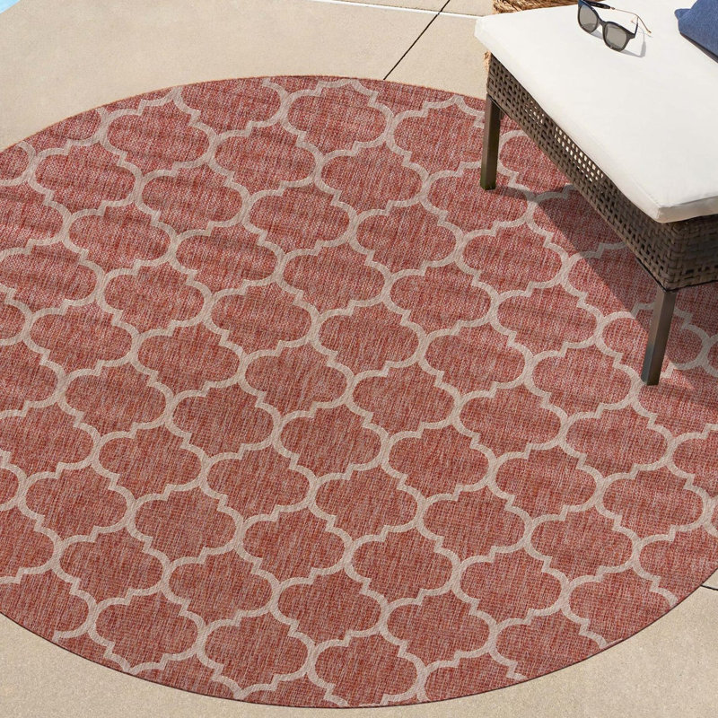 Geometric Indoor / Outdoor Rug, Round 10'8"