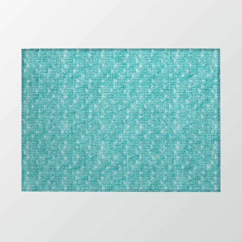 Tapis turquoise lavable Nonskid, Rectangle 1 pi 8 po x 2 pi 6 po