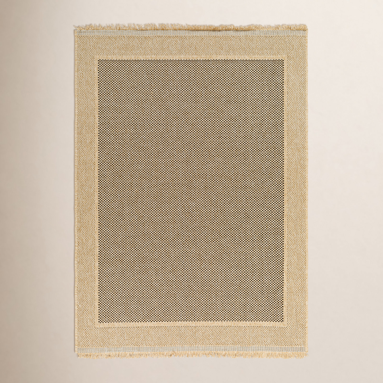 Adalina Tan Outdoor Rug, Rectangle 6'7" x 9'